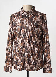 Chemise manches longues coupe cintrée marron DESOTO homme
