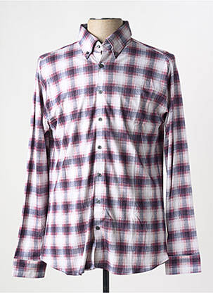 Chemise manches longues imprimé carreaux rouge DESOTO homme