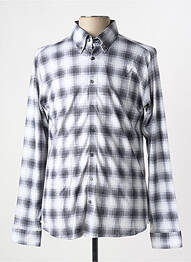 Chemise manches longues imprimé carreaux gris DESOTO homme