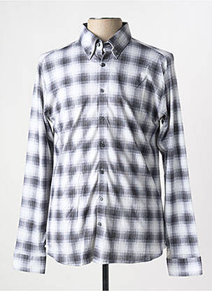 Chemise manches longues imprimé carreaux gris DESOTO homme