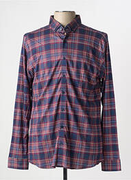 Chemise manches longues imprimé écossais bleu DESOTO homme