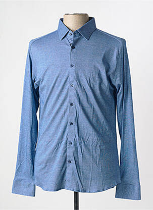 Chemise manches longues coupe cintrée bleu DESOTO homme