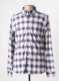 Chemise manches longues imprimé carreaux beige DESOTO homme
