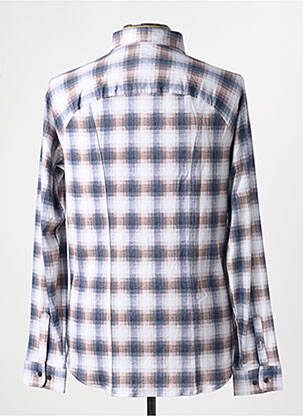 Chemise manches longues imprimé carreaux beige DESOTO homme