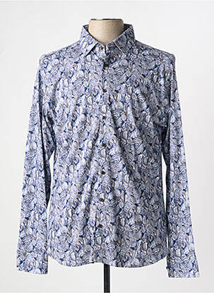 Chemise manches longues coupe cintrée bleu DESOTO homme