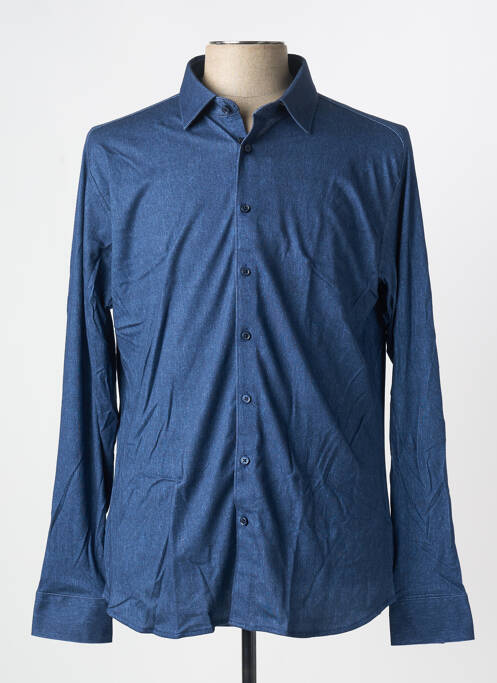 Chemise manches longues coupe cintrée bleu DESOTO homme