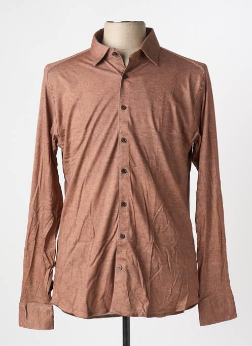 Chemise manches longues coupe cintrée orange DESOTO homme