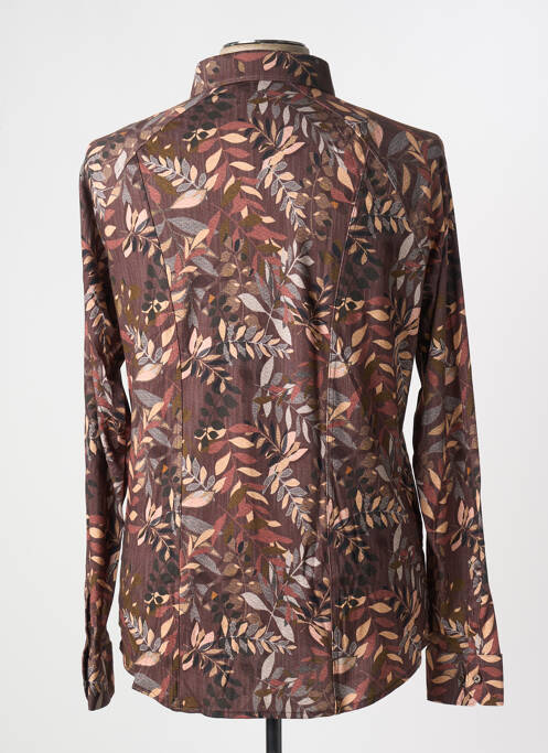 Chemise manches longues coupe cintrée marron DESOTO homme
