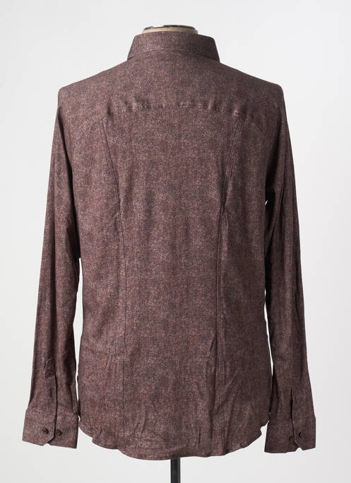 Chemise manches longues coupe cintrée marron DESOTO homme