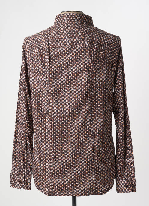 Chemise manches longues imprimé fantaisie marron DESOTO homme