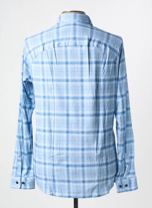 Chemise manches longues imprimé carreaux bleu DESOTO homme