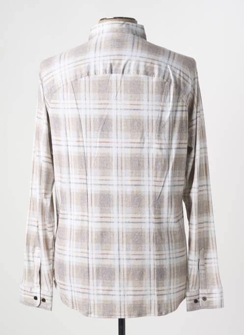 Chemise manches longues imprimé carreaux beige DESOTO homme
