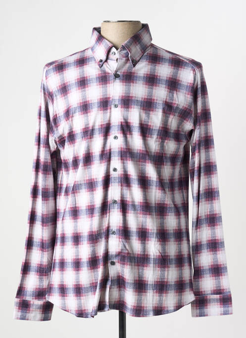 Chemise manches longues imprimé carreaux rouge DESOTO homme