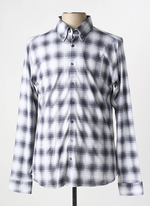 Chemise manches longues imprimé carreaux gris DESOTO homme