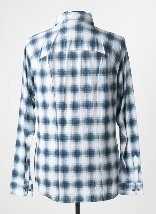 Chemise manches longues imprimé carreaux bleu DESOTO homme
