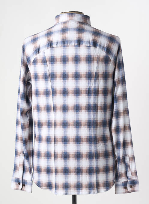 Chemise manches longues imprimé carreaux beige DESOTO homme