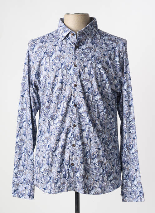 Chemise manches longues coupe cintrée bleu DESOTO homme