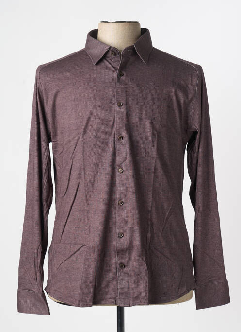 Chemise manches longues marron DESOTO pour homme