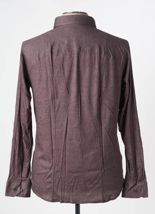 Chemise manches longues marron DESOTO pour homme