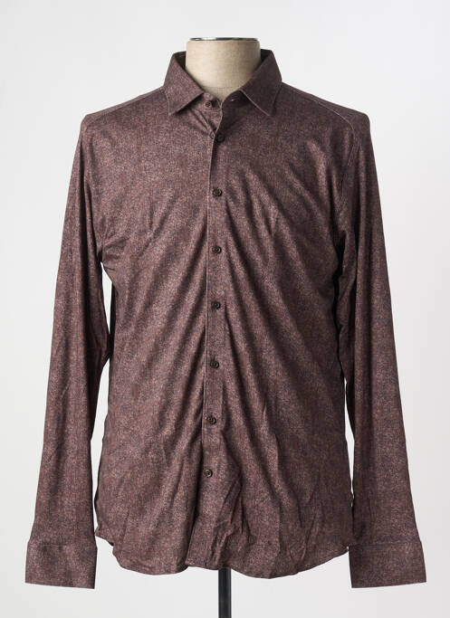 Chemise manches longues marron DESOTO pour homme