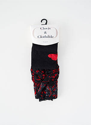 Bas imprimé fantaisie noir CLOVIS & CLOTHILDE femme