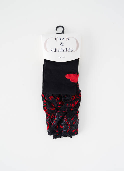 Bas imprimé fantaisie noir CLOVIS & CLOTHILDE femme