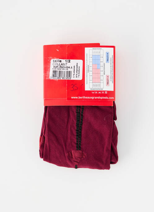 Collants rouge BERTHE AUX GRANDS PIEDS pour femme