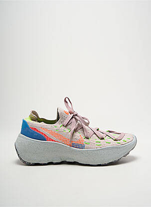 Baskets bout rond talon de 4 à 6cm beige NIKE femme