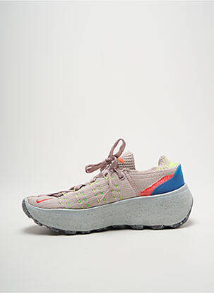 Baskets bout rond talon de 4 à 6cm beige NIKE femme