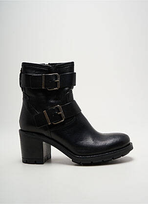 Bottines/boots tissage satiné talon de 7 à 9cm noir PAOYAMA femme