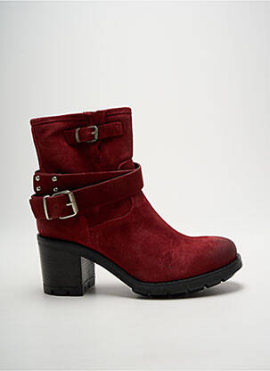 Bottines/boots nubuck talon de 4 à 6cm rouge PAOYAMA femme