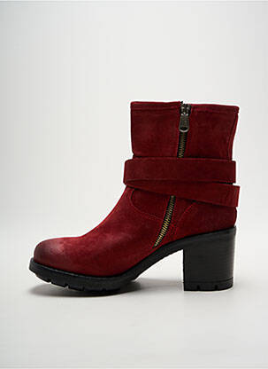 Bottines/boots nubuck talon de 4 à 6cm rouge PAOYAMA femme