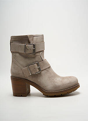 Bottines/boots nubuck talon de 4 à 6cm beige PAOYAMA femme