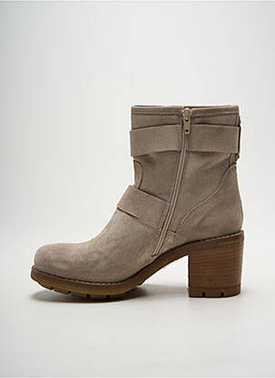 Bottines/boots nubuck talon de 4 à 6cm beige PAOYAMA femme