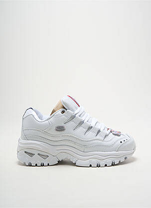 Baskets fermeture lacets bout rond blanc SKECHERS fille