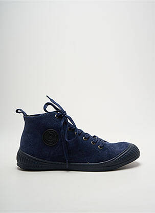 Baskets nubuck talon plat jusqu'à 3cm bleu PATAUGAS femme