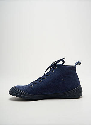 Baskets nubuck talon plat jusqu'à 3cm bleu PATAUGAS femme