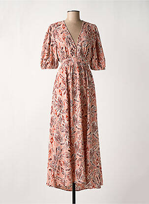 Robe longue imprimé fantaisie manches courtes rose TIFFOSI femme