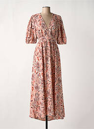 Robe longue imprimé fantaisie manches courtes rose TIFFOSI femme