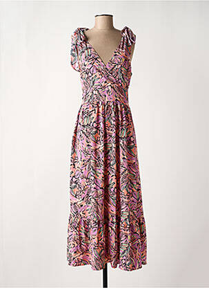 Robe longue imprimé fantaisie sans manche rose MOLLY BRACKEN femme