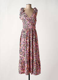 Robe longue imprimé fantaisie sans manche rose MOLLY BRACKEN femme