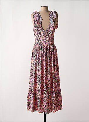 Robe longue imprimé fantaisie sans manche rose MOLLY BRACKEN femme