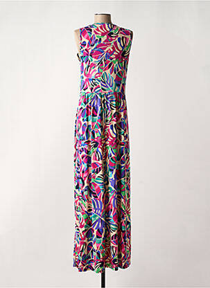 Robe longue imprimé fantaisie sans manche rose MORGAN femme