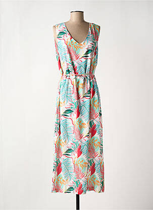 Robe mi-longue imprimé fantaisie sans manche blanc GRIFFON femme