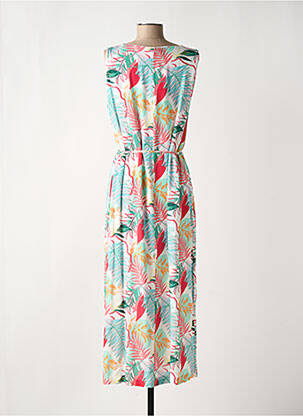 Robe mi-longue imprimé fantaisie sans manche blanc GRIFFON femme