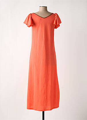 Robe longue manches courtes manches courtes orange WNT COLLECTION femme