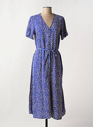 Robe mi-longue manches courtes manches courtes bleu PIECES femme