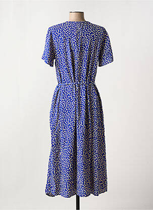 Robe mi-longue manches courtes manches courtes bleu PIECES femme