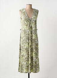 Robe mi-longue imprimé fantaisie sans manche vert MARBLE femme
