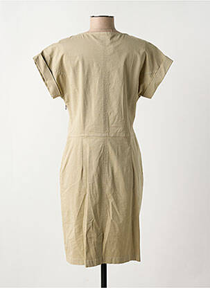 Robe mi-longue manches courtes manches courtes beige PAZ TORRAS femme